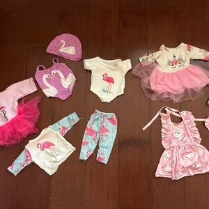18” Doll clothing lot - flamingo / unicorn print
